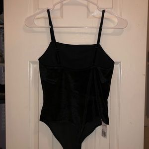 Black velvet bodysuit NWT
